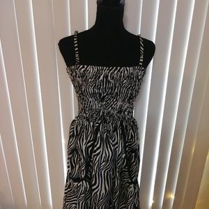 Zebra Print Swimsuit Cover up/Maxi Dress